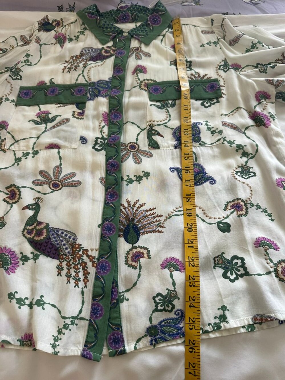 BNWT LOFT long Sleeve Bird print blouse size Large - Picture 4 of 6